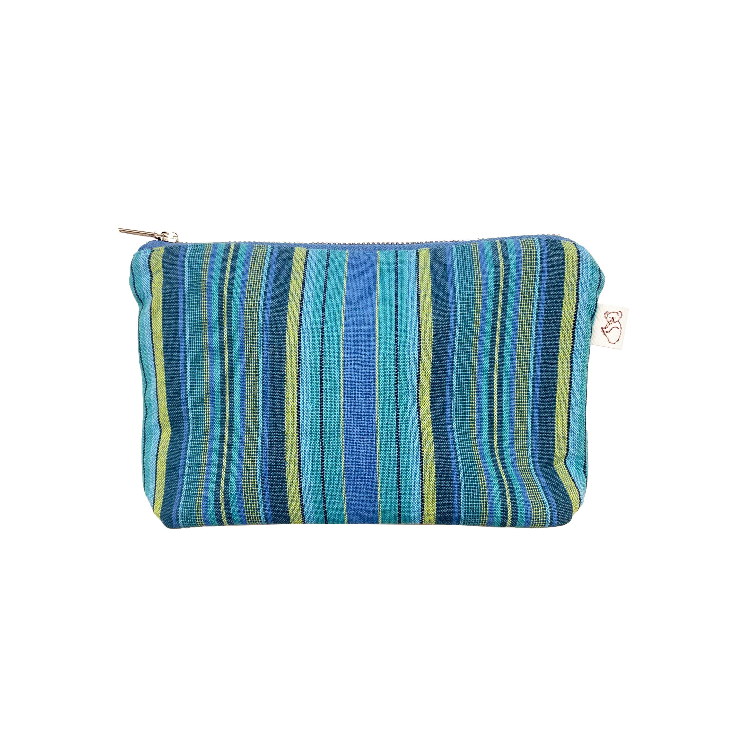 Makeup Bag Basics - Happy Blue Stripe Just $17.60 with code GETHAPPY - Quilted Koala