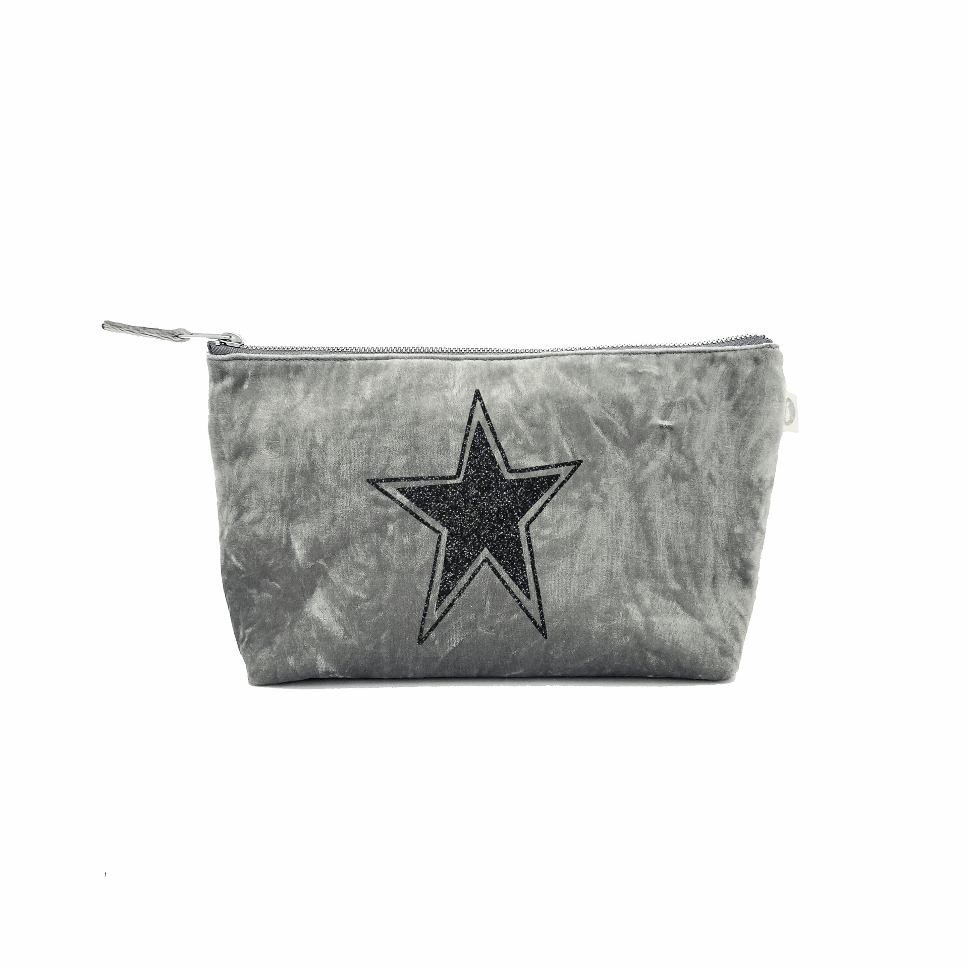 Clutch Bag Grey Crushed Velvet