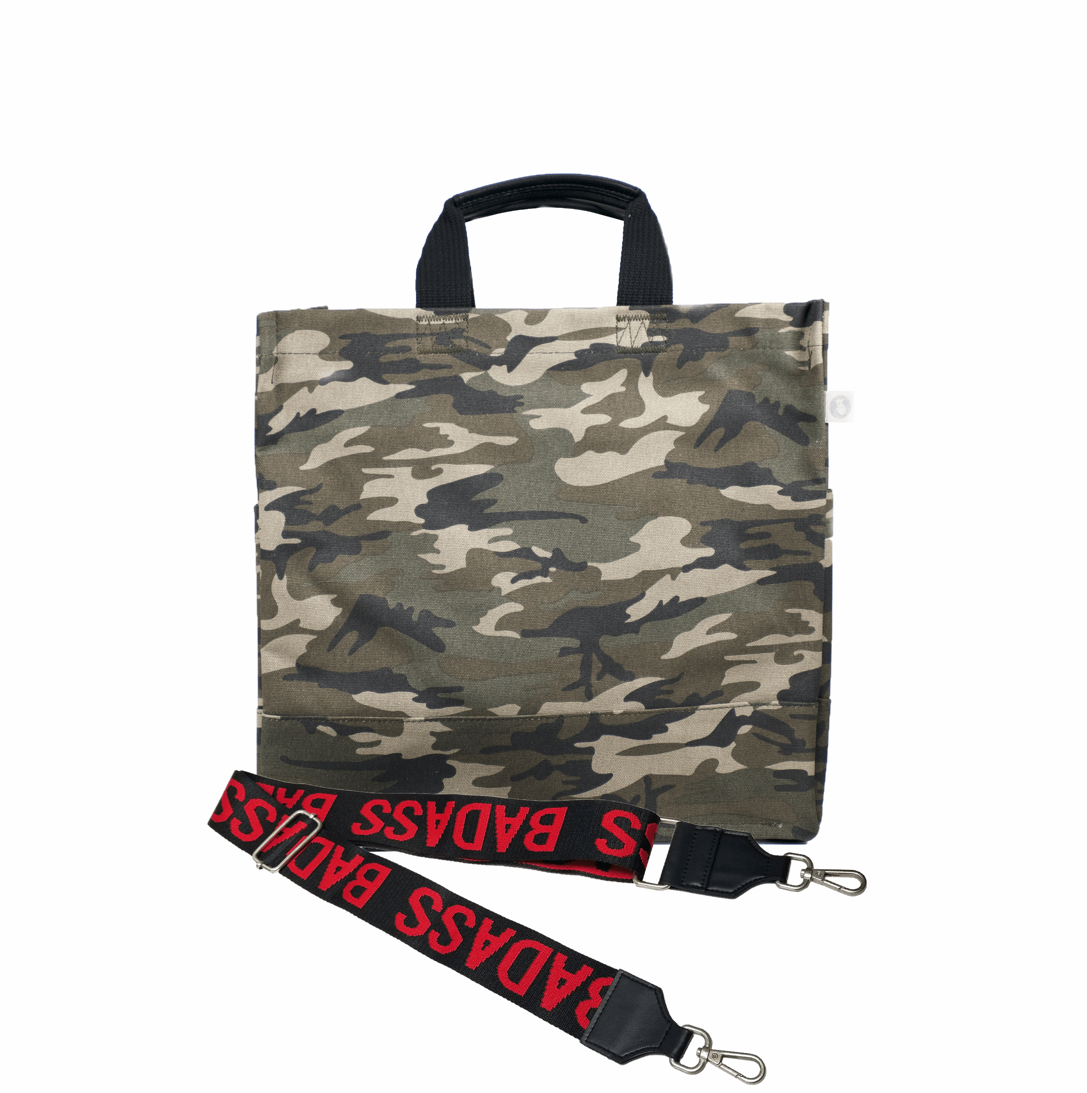 Color Stripes Green Camo North South Bag with Stripe Strap