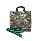 Color Stripes: Green Camo North South Bag with Stripe Strap - Quilted Koala