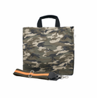 Color Stripes: Green Camo North South Bag with Stripe Strap - Quilted Koala