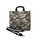 Color Stripes: Green Camo North South Bag with Stripe Strap - Quilted Koala