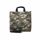 Color Stripes: Green Camo North South Bag with Stripe Strap - Quilted Koala