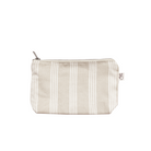 Makeup Bag: Sand Ticking Stripe - Quilted Koala