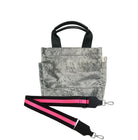 Grey Velvet Mini Luxe North South + FREE Black/Pink Luxe Strap - Quilted Koala