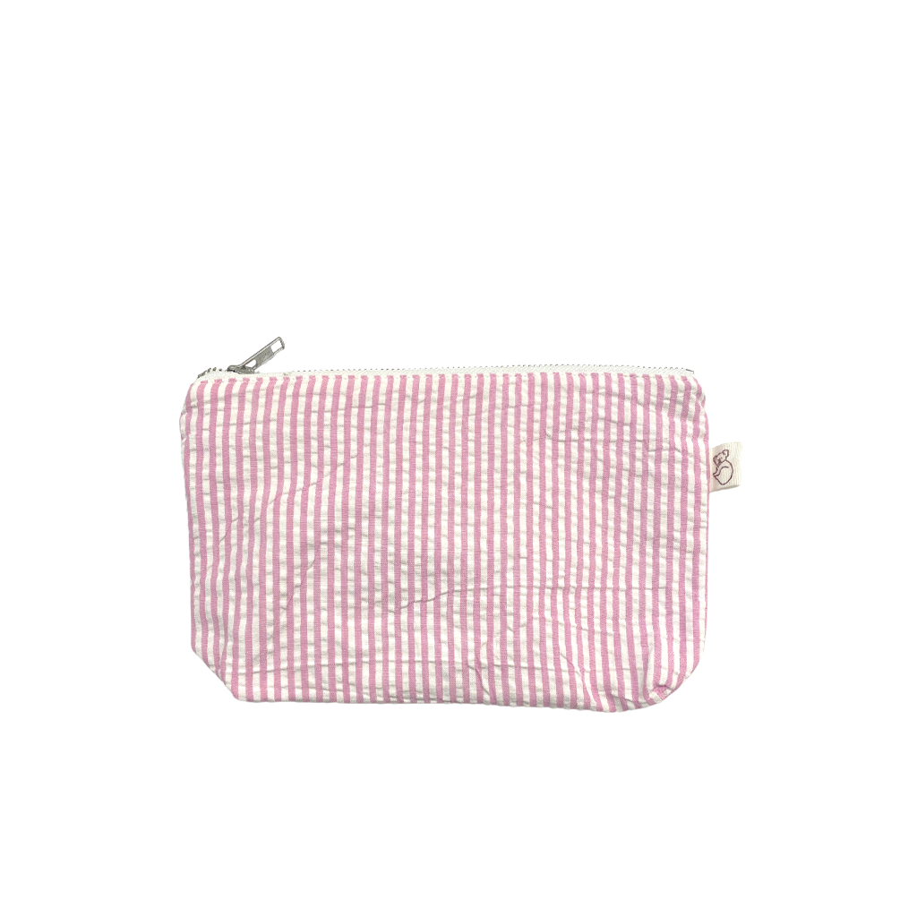 Makeup Bag: Pink Seersucker Basics - Quilted Koala