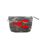 Makeup Bag Green Camo with Red Lobster - Quilted Koala