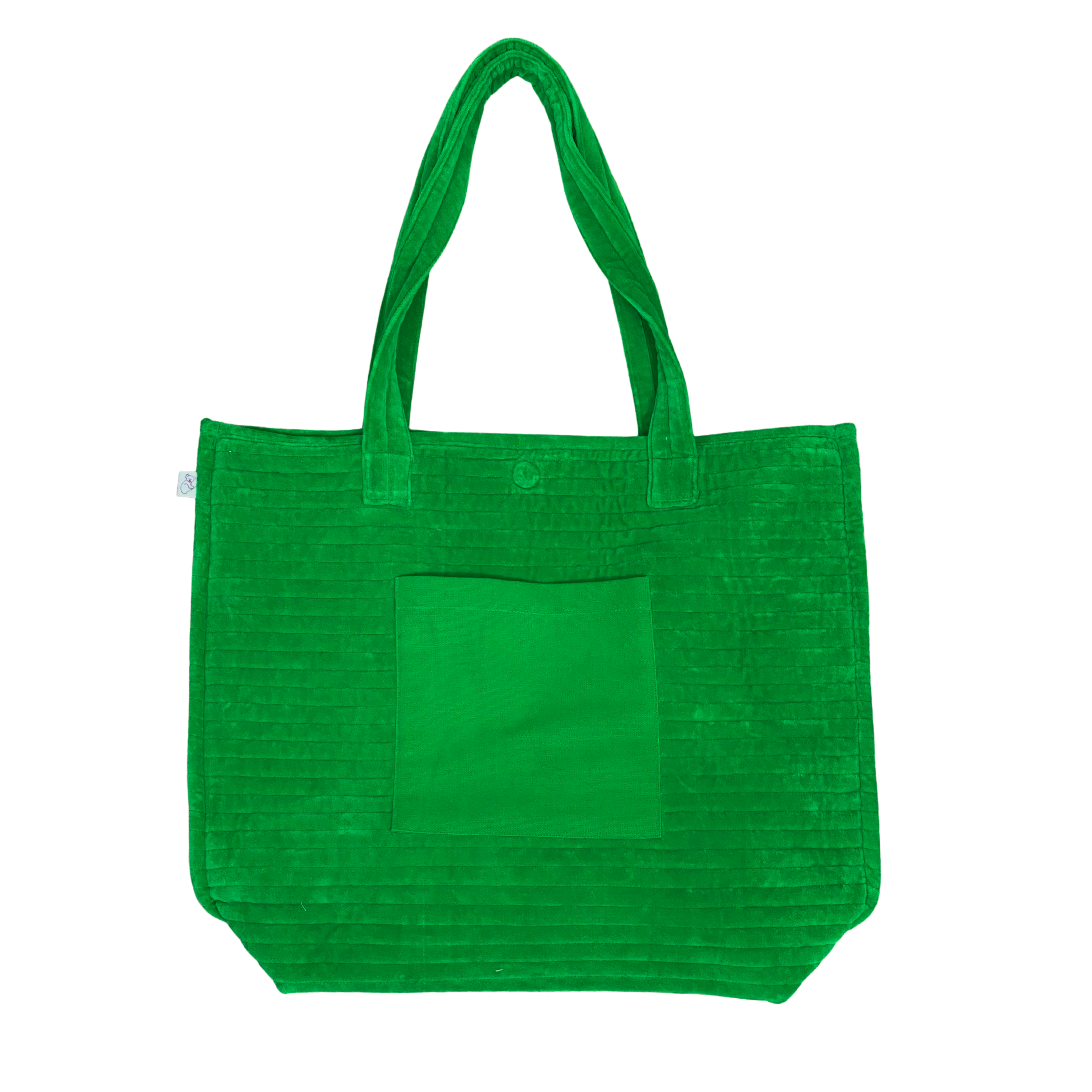 Quilted Velvet Everything Bag - Electric Green - Quilted Koala