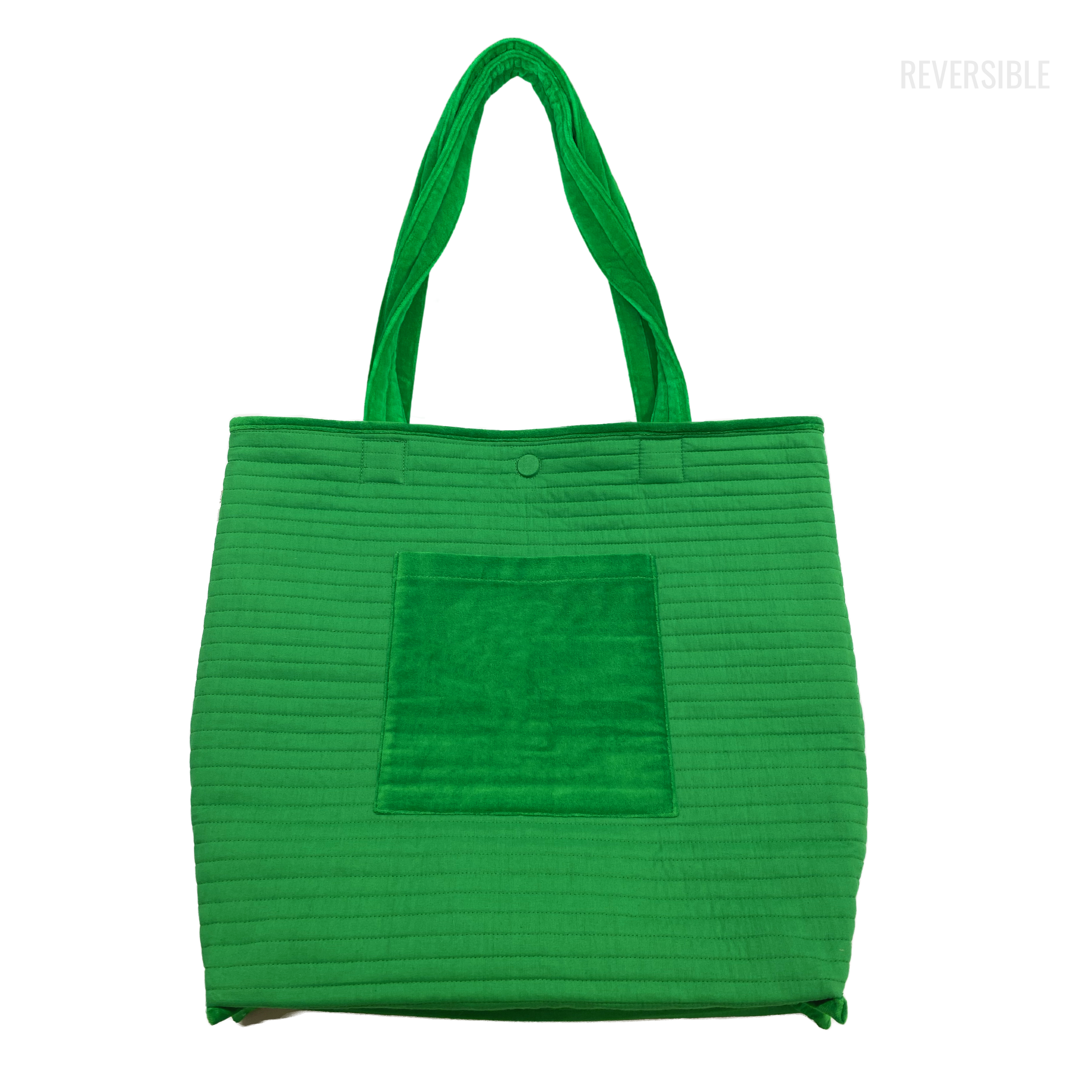 Quilted Velvet Everything Bag - Electric Green - Quilted Koala