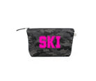 SKI Clutch Bag: Black Camo - Neon Pink - Quilted Koala