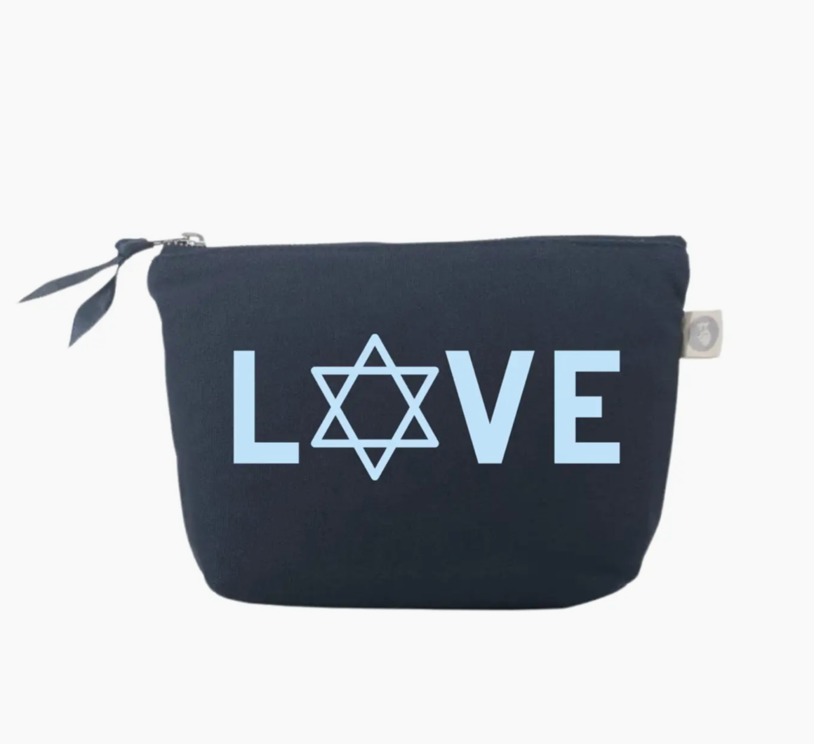 LOVE with Star of David - Navy Makeup Bag   NEW! - Quilted Koala