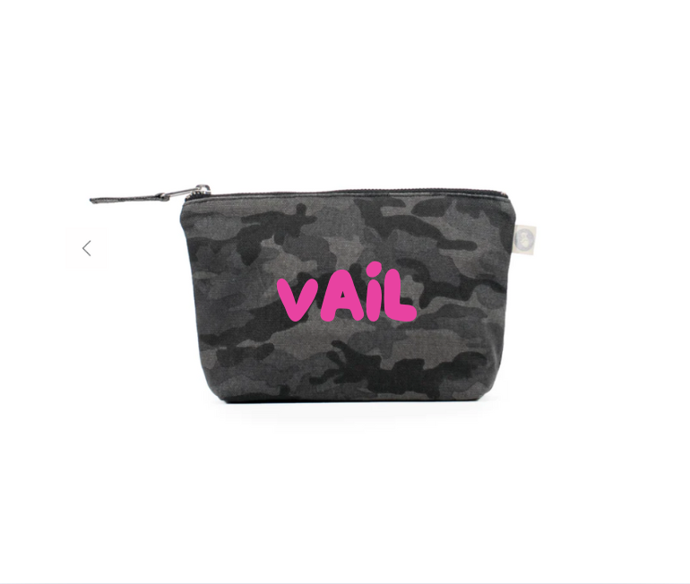 SKI - VAIL or your Favorite Ski Location Makeup Bag - Quilted Koala