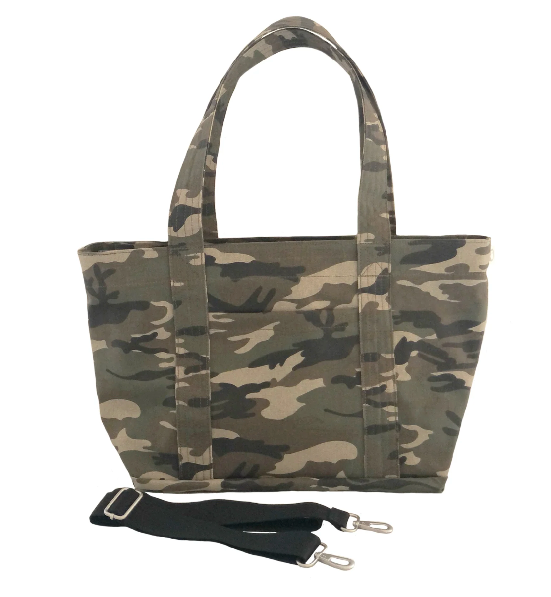 Holiday Bundle: Green Camo Midi Zipper Tote + FREE Orange Tassel - Quilted Koala