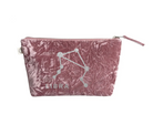 Zodiac Pink Crushed Velvet Large Makeup Bag - Libra - Quilted Koala