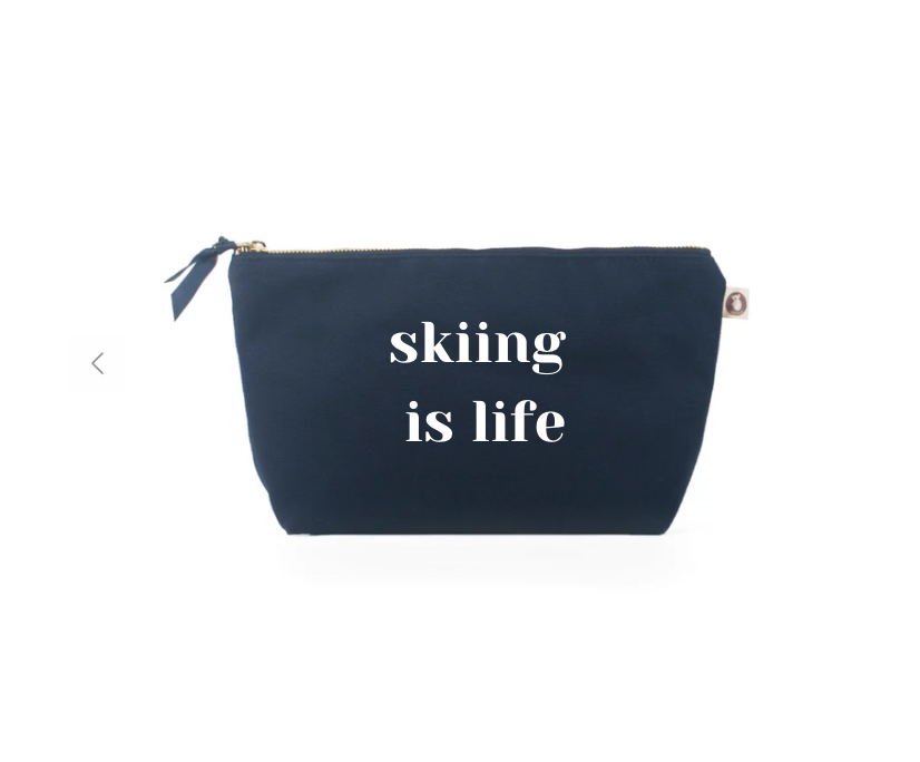 Skiing is Life Navy Makeup Bag - NEW! - Quilted Koala