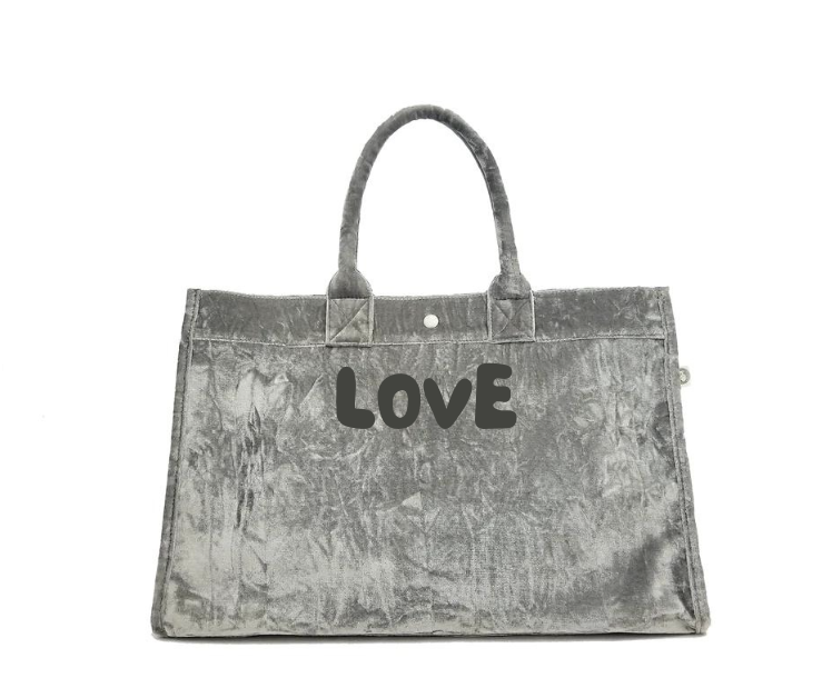 East West Bag: Grey Crushed Velvet LOVE Just $126 with code CHEERS - Quilted Koala