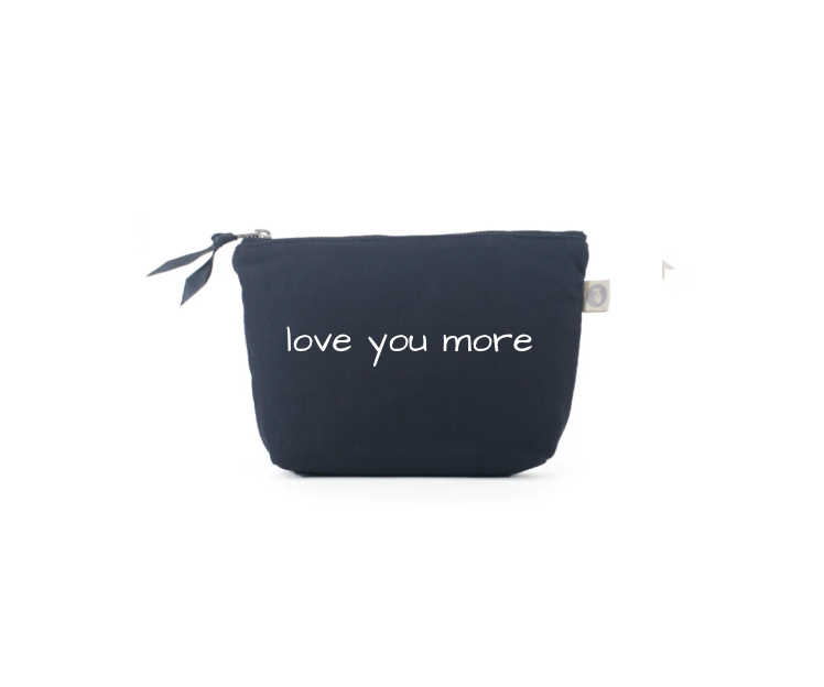 LOVE YOU MORE Navy Makeup Bag - NEW! - Quilted Koala