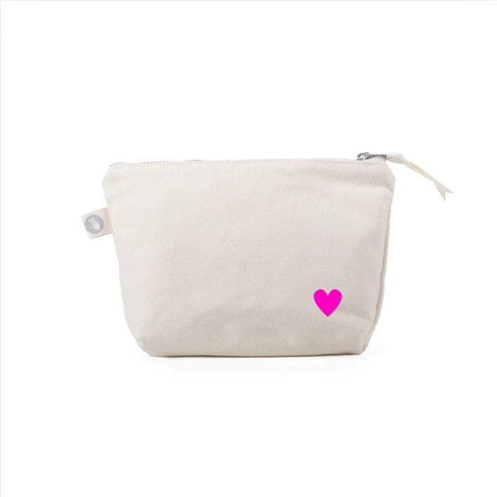 Little Heart - Natural Makeup Bag - NEW! - Quilted Koala