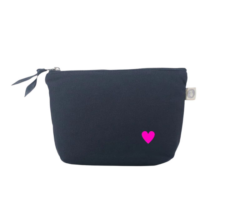 Little Heart - Navy Makeup Bag - NEW! - Quilted Koala