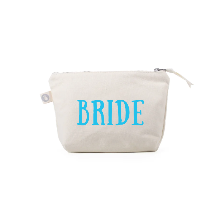 BRIDE Makeup Bag: Natural with Capri Blue - NEW - Quilted Koala