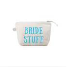 BRIDE STUFF Natural Makeup Bag with Capri Blue NEW! - Quilted Koala