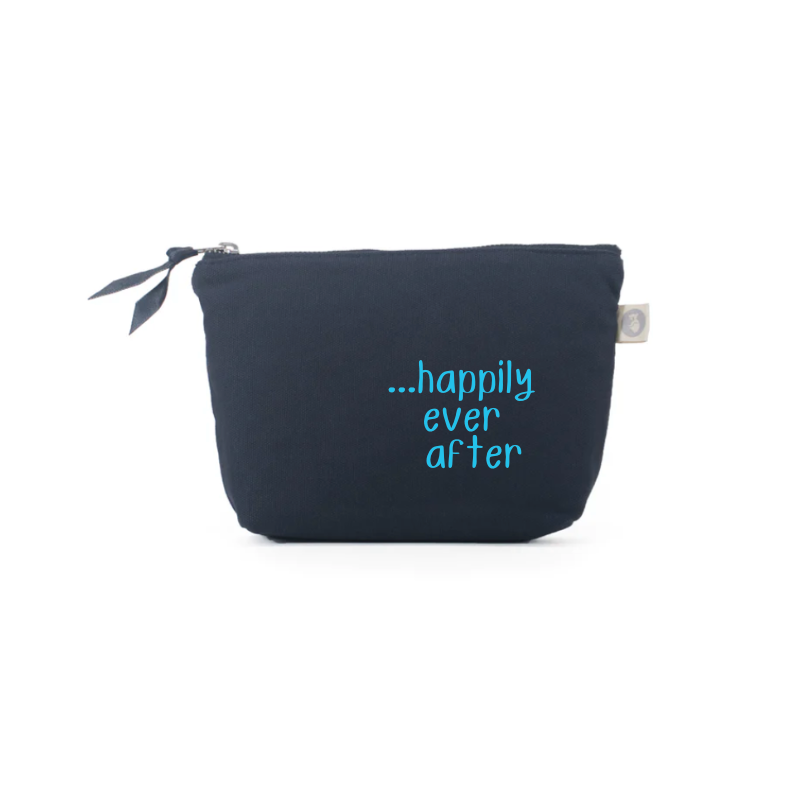 Happily Ever After - Navy Makeup Bag with Capri Blue - NEW! - Quilted Koala