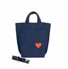 Navy SOHO Bag with Petite Heart (Tangerine) NEW! - Quilted Koala