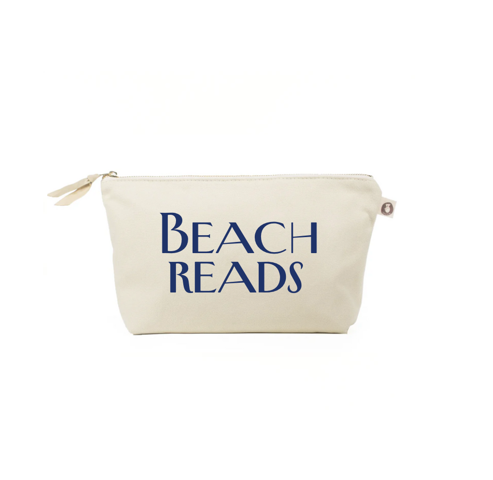 Clutch Bag: Natural with Navy Matte Beach Reads - Quilted Koala