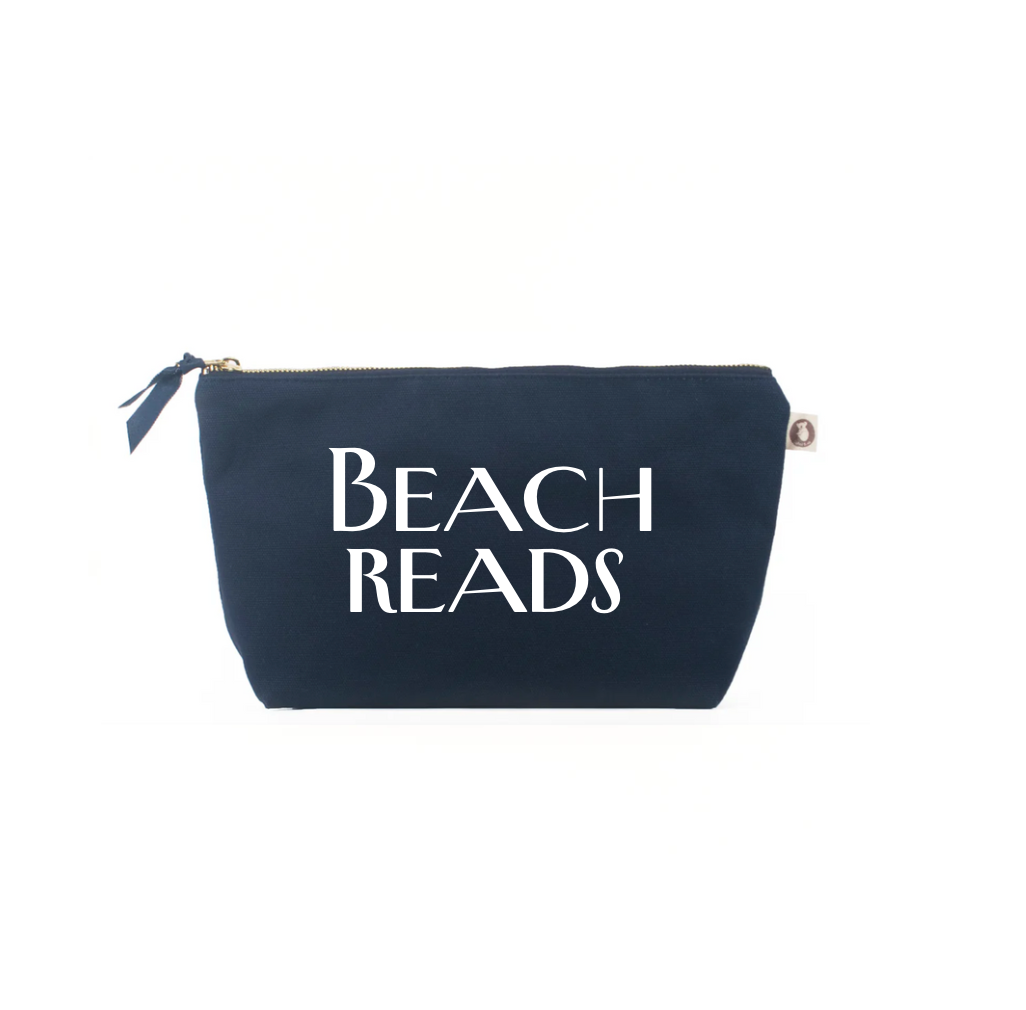 Clutch Bag: Navy with White Matte Beach Reads - Quilted Koala