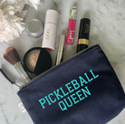 PICKLEBALL QUEEN Makeup Bag- Navy with Aqua NEW! - Quilted Koala