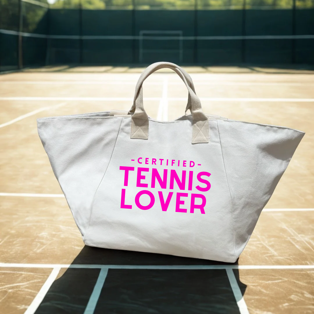 Certified TENNIS LOVER BAG (natural and pink) - NEW - Quilted Koala