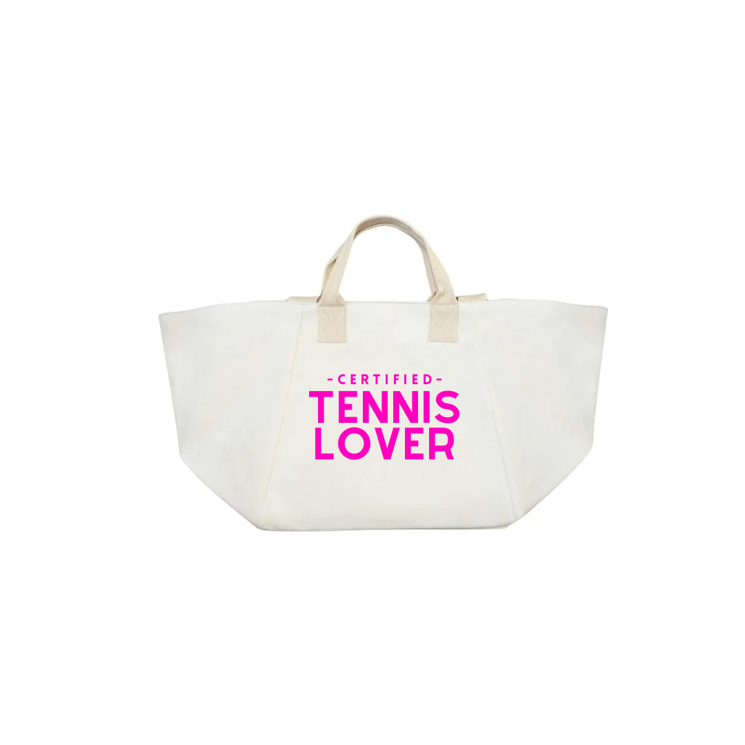 Certified TENNIS LOVER BAG (natural and pink) - NEW - Quilted Koala