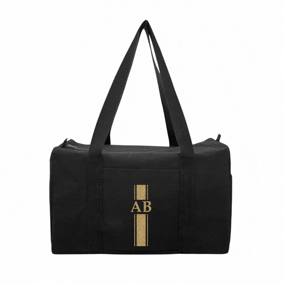 Daily Duffel - Black with a Monogram Stripe - Quilted Koala