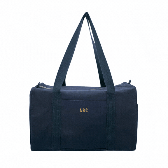 Daily Duffel - Navy with a Mini Monogram - Quilted Koala