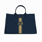 NEW! Anywhere Bag with Trolley Sleeve in Navy MONOGRAM STRIPE - Quilted Koala