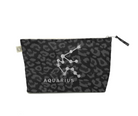 Zodiac Black Leopard Large Makeup Bag -Aquarius - Quilted Koala