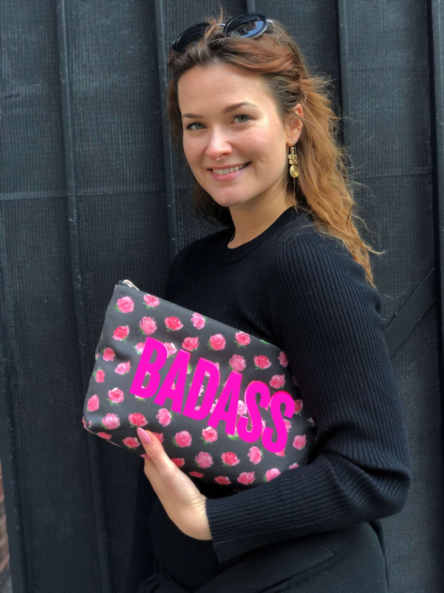 Black and pink clutch best sale