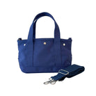 The Seaport Boat Bag - Blue Canvas Single Letter Monogram - Quilted Koala