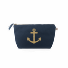 Clutch Bag: Navy with Gold Anchor - Quilted Koala