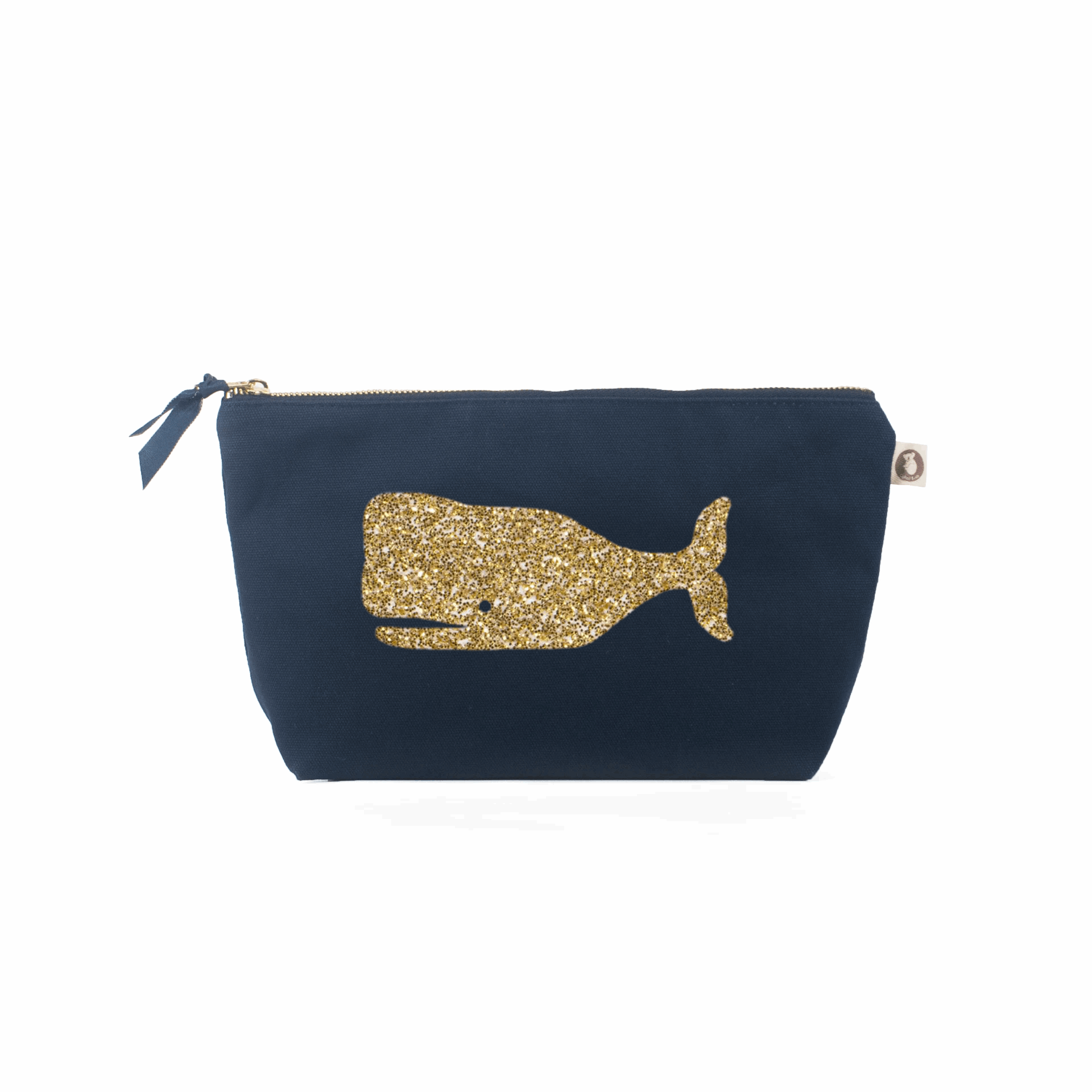 Clutch Bag Navy with Gold Whale