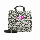 Monogram Split Letter: Leopard Luxe North South Bag - Quilted Koala