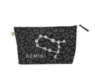 Zodiac Black Leopard Large Makeup Bag - Gemini - Quilted Koala