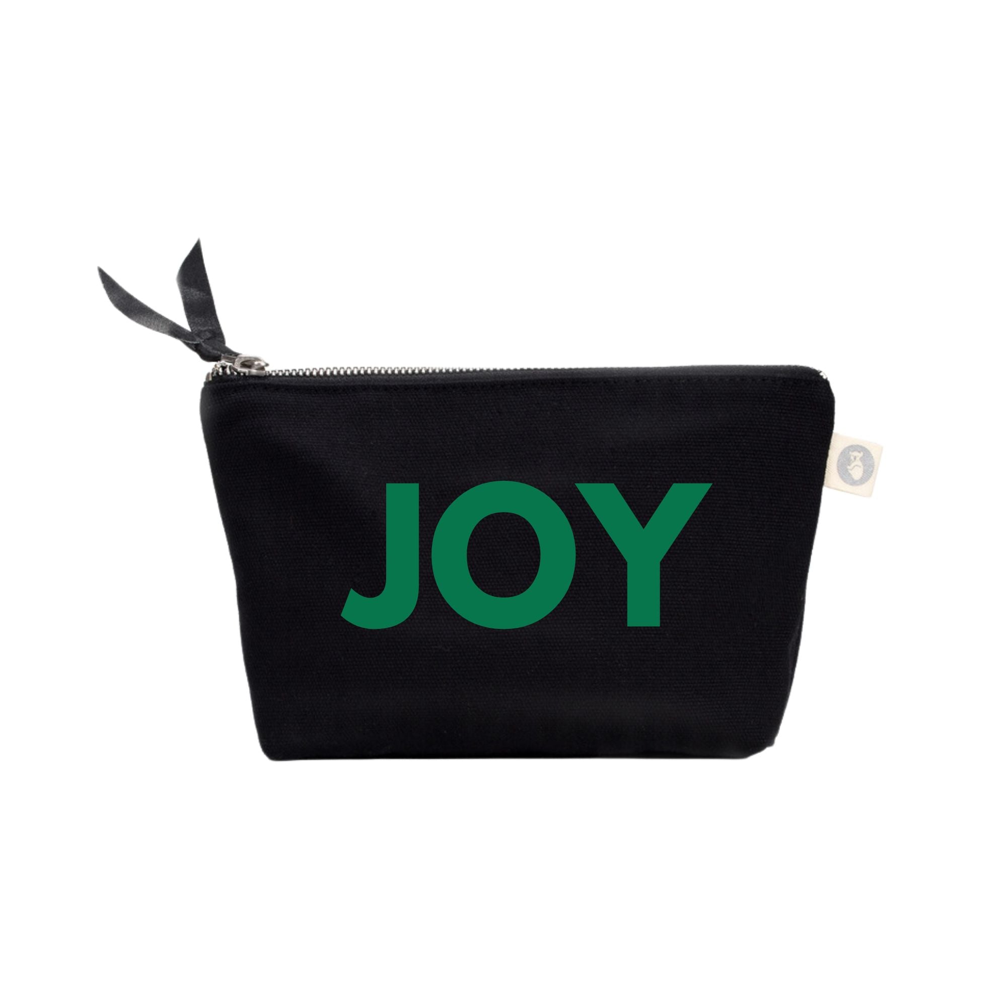 JOY Makeup Bag Black with Kelly Green Matte - Quilted Koala