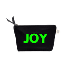 JOY Makeup Bag Black with Neon Green Matte - Quilted Koala
