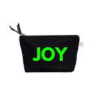 JOY Makeup Bag Black with Neon Green Matte - Quilted Koala