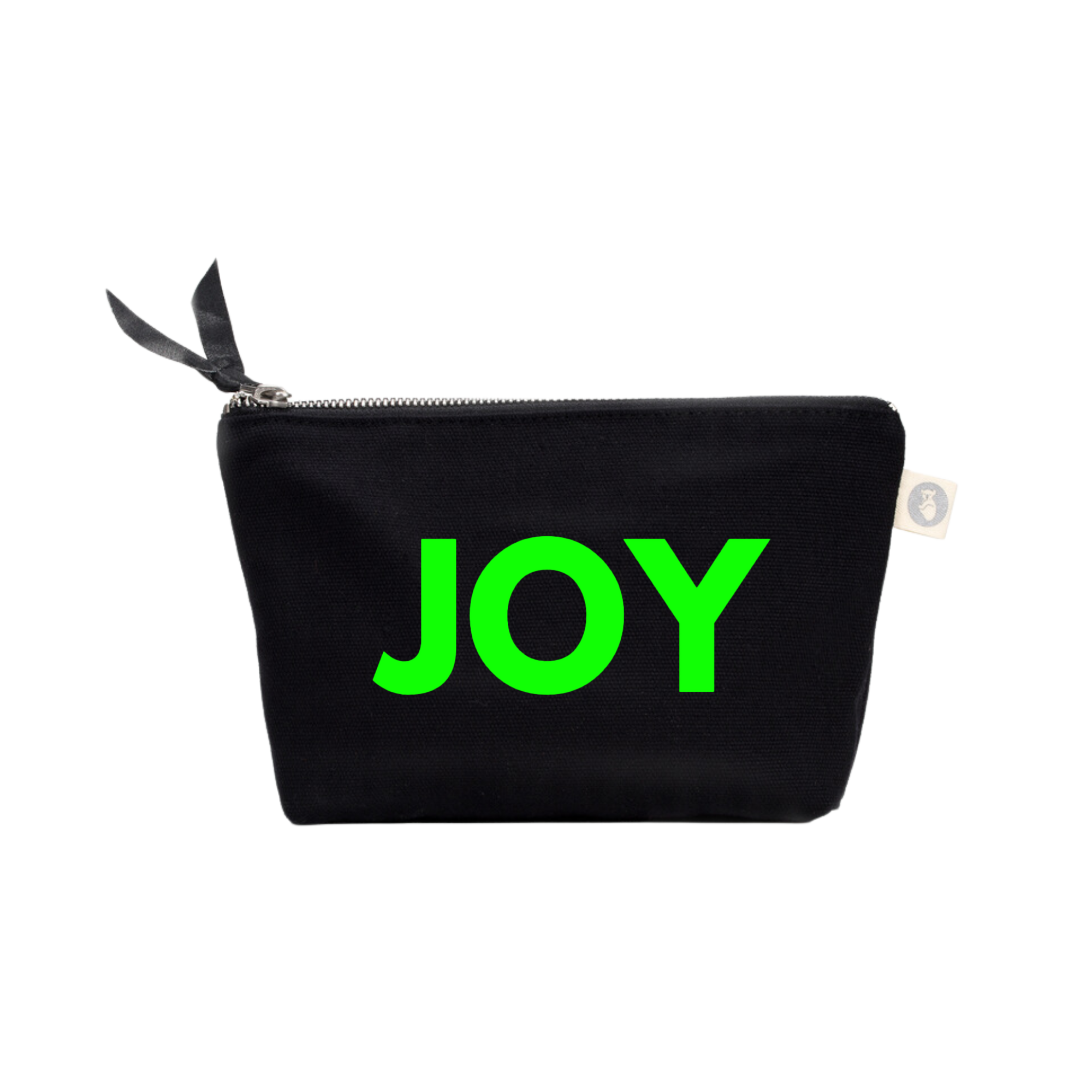 JOY Makeup Bag Black with Neon Green Matte - Quilted Koala