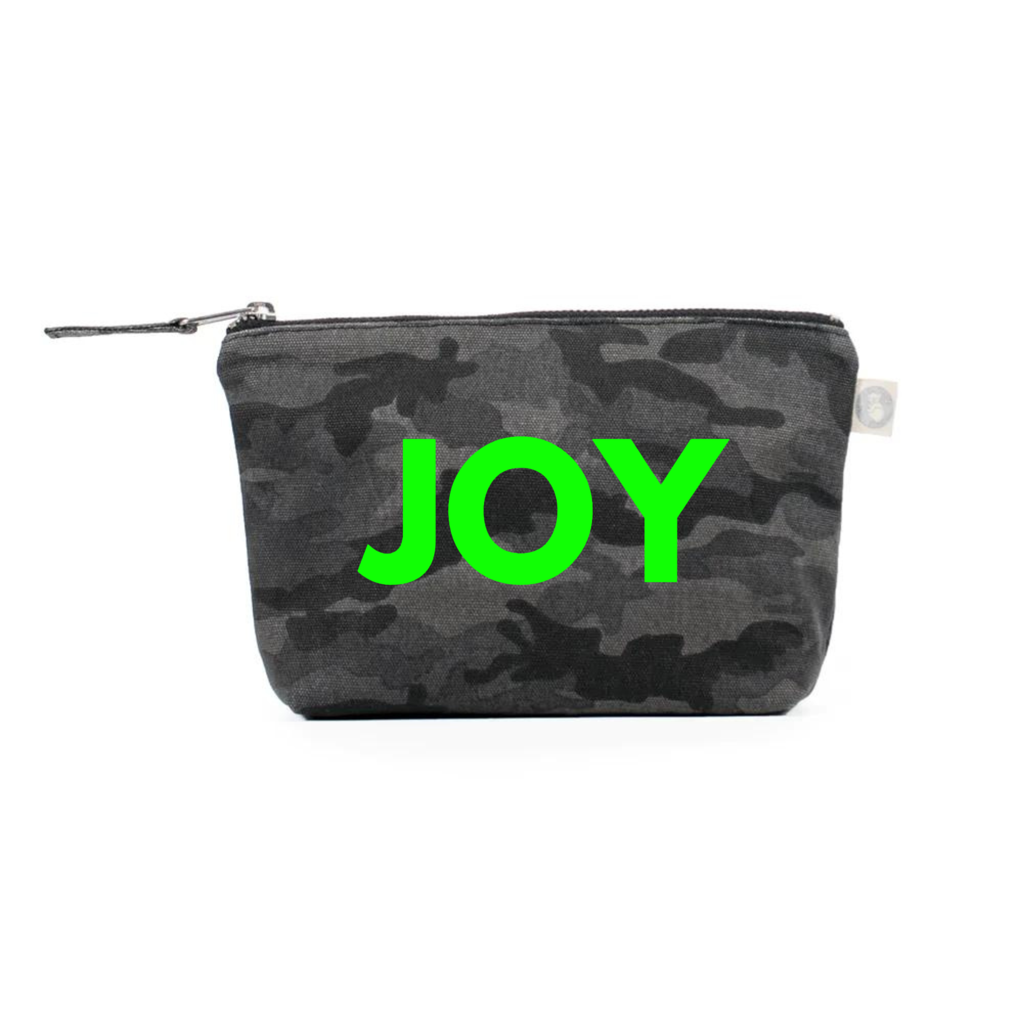 JOY Makeup Bag Black Camo with Neon Green Matte - Quilted Koala