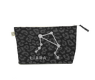 Zodiac Black Leopard Large Makeup Bag - Libra - Quilted Koala