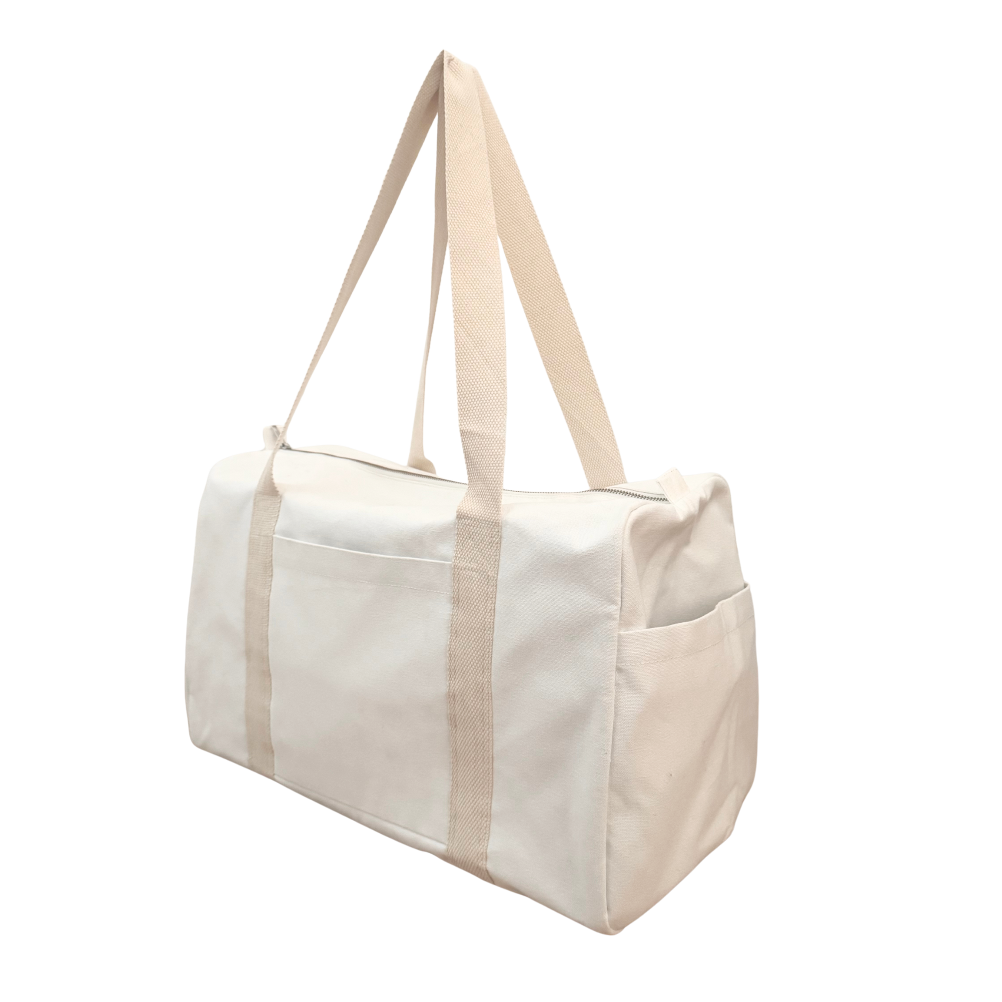 Daily Duffel - Natural with a Split Letter Monogram - Quilted Koala