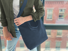 Town Crossbody Bag: Navy Vegan Suede - Quilted Koala